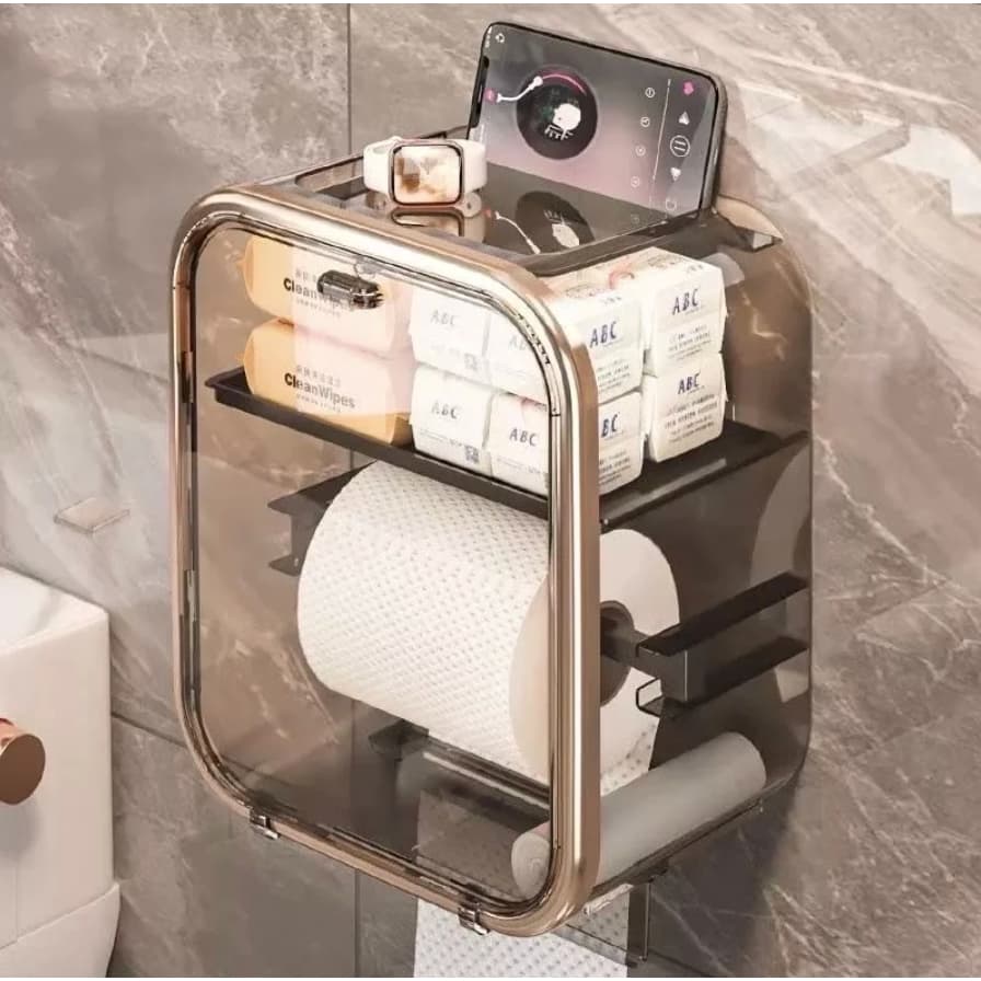 Caixa para Banheiro armazenamento papel higiênico e organizador de produtos sem Furação