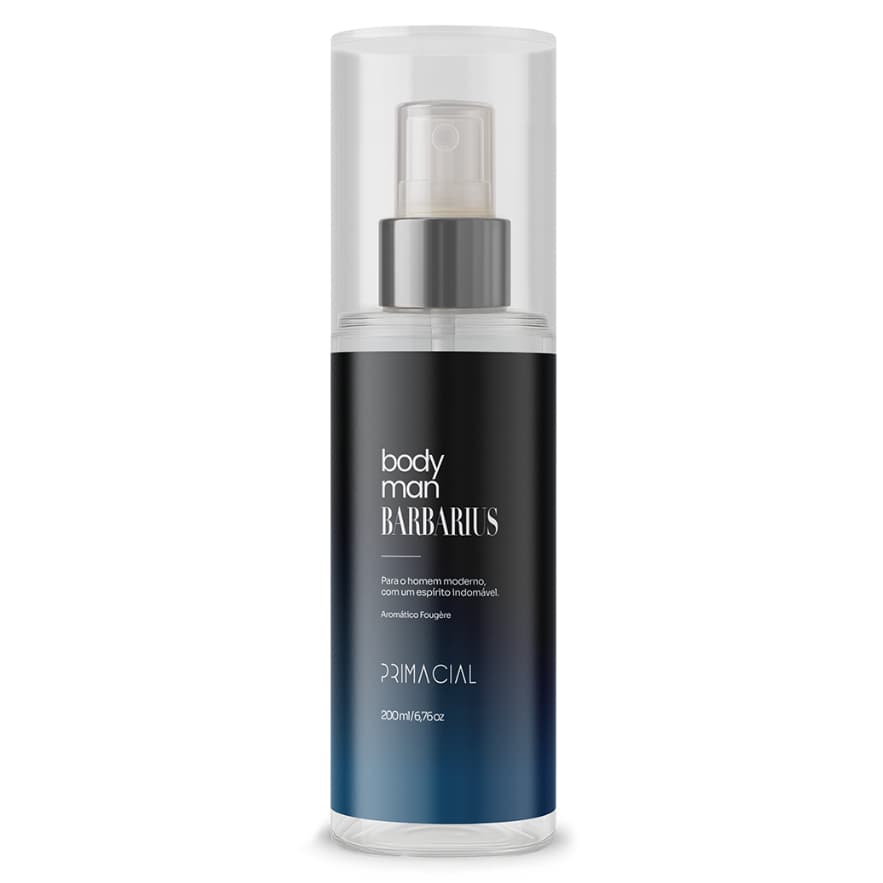 BODY SPLASH MASCULINO BARBARIUS 200ML - PRIMACIAL PERFUME AMADEIRADO