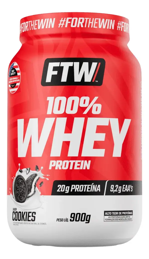 100% Whey Protein Pote 900g Sabor Cookies - FTW