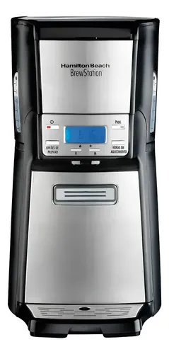 Cafeteira elétrica Digital Hamilton Beach BrewStation Elite 35 xícaras automática programável preta e prateada de filtro Americana 220V