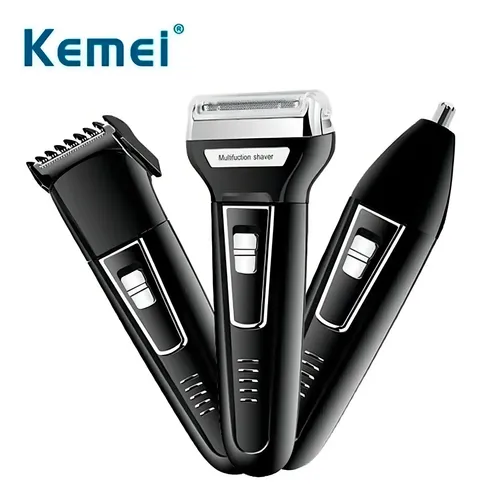 Barbeador E Cortador De Cabelo 3 Em 1 Kemei Km-6558