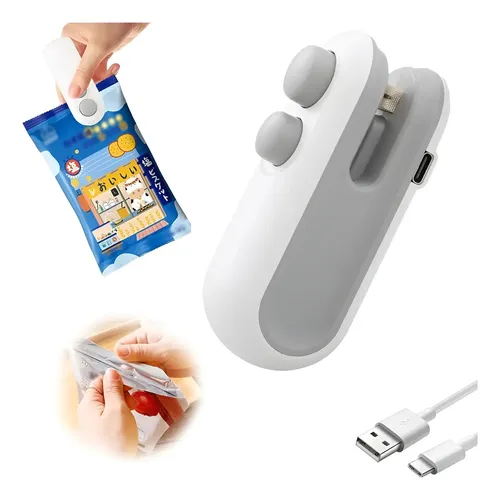 Mini Seladora De Alimentos Recarregavel 2 Em 1 Corta E Sela