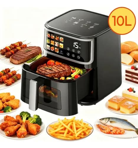 Air Fryer PATBRELA 10L Digital com Painel LED e 12 Programas, Para Família