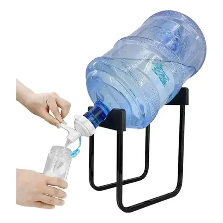 Suporte Metálico Para Galão 3 A 20 Litros 1 Válvula Torneira Preto