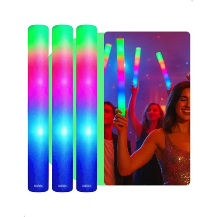 Kit 15 Bastão Led Balada Festa Casamento Espuma Neon Pisca