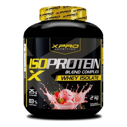 Whey Protein Iso Blend Complex Morango 2kg Zero Açúcar - XPro Nutrition